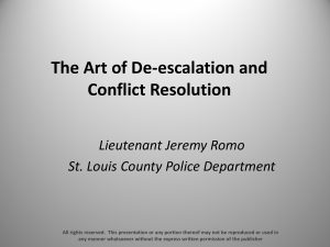 The Art of De-escalation and Conflict Resolution