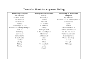 Argumentative Writing Transitions