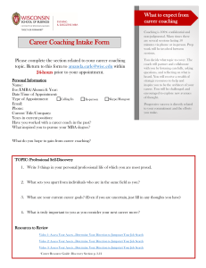 Career Coaching Intake Form