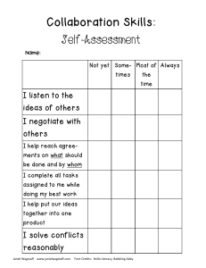 Collaboration Skills Self & Group Assessment Worksheet