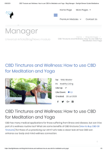 CBD Tinctures and Wellness: How to use CBD for Meditation and Yoga