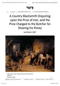 Joseph Mallord William Turner. A Country Blacksmith Disputing... exhibited 1807