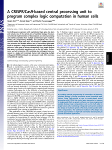 A CRISPR Cas9-based central processing unit to program complex logic computation in human cells