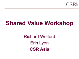 Welford, Lyon Shared Value Workshop Material