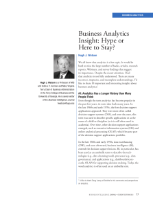 Business Analytics Insight: Hype or Here to Stay?