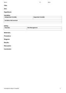 Investigation Report Template Type In
