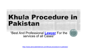 Legal Khula Procedure in Pakistan - Seek Advice Related Khula Pakistani Law
