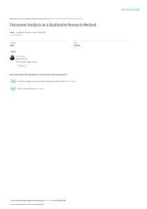Document Analysis as a Qualitative Research Method