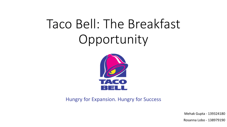case study assignment taco bell