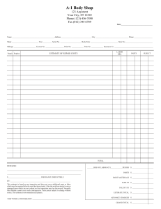 Body Shop Repair Estimate Form