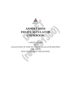 Ansoft Hfss v11 Field Calculator Cookbook