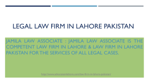 Law Firm in Lahore Pakistan For the Top Services of Law (2020)