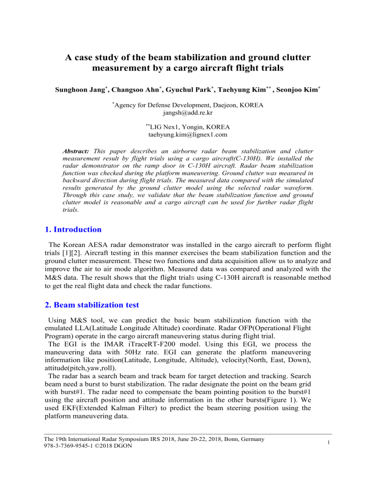 Airborne Radar Beam Stabilization & Clutter Measurement Case Study