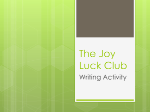 The Joy Luck Club Writing Activity