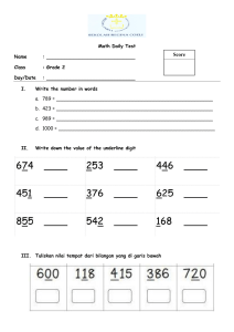 Lembar Kerja Matematika Kelas 2 SD