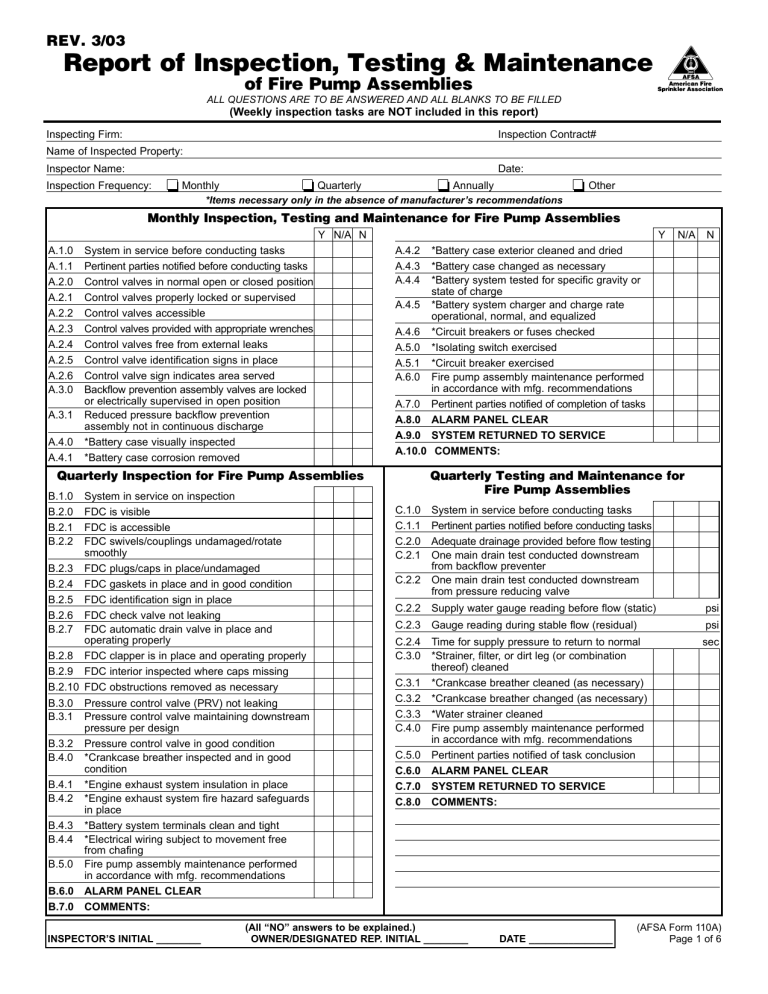 160686429-Report-of-Inspection-Testing-Maintenance-of-Fire-Pump-Assemblies