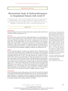 Observational Study of Hydroxychloroquine in Hospitalized Patients with Covid-19 2020