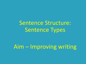 SENTENCE STRUCTURE TYPES