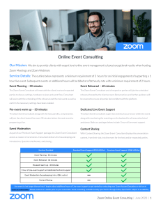 Zoom Online Event Consulting Services