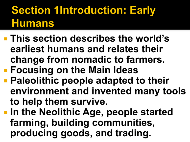 World History Chapter 1 Early Humans