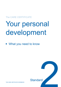 THE CARE CERTIFICATE WORKBOOK Your perso