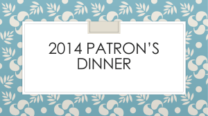 2014 Patron’s dinner