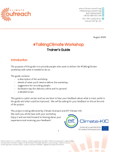 #TalkingClimate Workshop Trainer's Guide