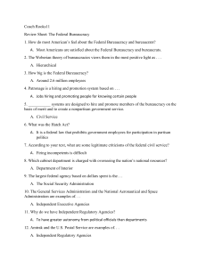 The Federal Bureaucracy Review Sheet