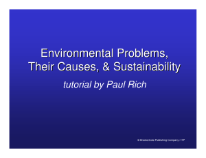 Environmental Problems, Their Causes and Sustainability