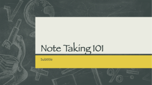 Note-Taking 101