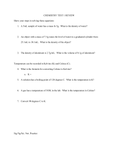 CHEMISTRY TEST 1 REVIEW