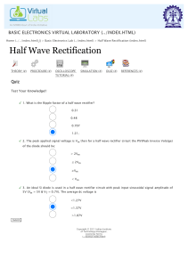 Half Wave Rectification Virtual Lab