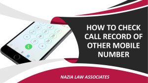 Legal Guidance For Call Record of Any Mobile Number