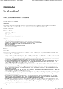Ferrous chloride synthesis procedure « Procrastinatus