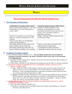 WILLS TRUSTS  ESTATES OUTLINE