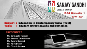 Education in Contemporary India 