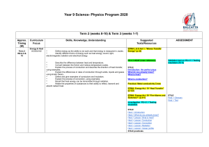 2020  Year 9 PhysicsSTILE Program & Student Course outline