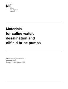 Materials for Saline Water