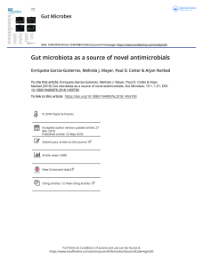 Gut microbiota as a source of novel antimicrobials