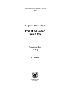UNODC-IES Inception Report Template