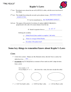 Kepler's Laws Notes
