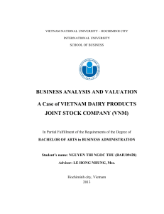 BUSINESS ANALYSIS AND VALUATION A Case o