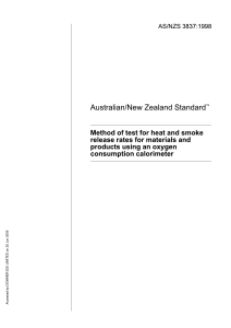 AS NZS 3837-1998;method of test for heat and smoke release rates for materials and products