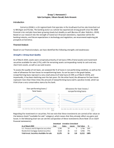 Comerica Bank Financial Analysis Homework