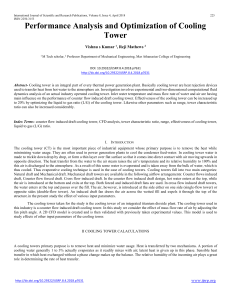 Cooling Tower Performance Analysis & Optimization