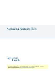 Accounting Reference Sheet