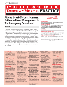 EBP Altered Level Of Consciousness Evidence-Based Management In The Emergency Department