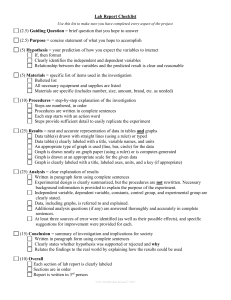 Lab Report Checklist and Rubric