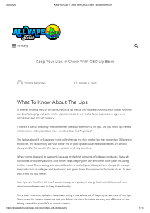 Keep Your Lips In Check With CBD Lip Balm - allvapestores.com