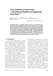 User Experience Index Scale Quantifying Usability by Magnitude Estimation